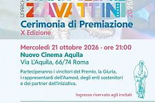 Premio Cesare Zavattini: il 21 ottobre al nuovo cinema Aquila la cerimonia di premiazione