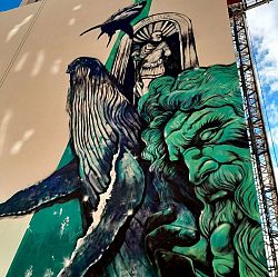 Lo Street Artist Moby Dick realizza "Save Whale" imponente murale a difesa animali