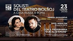 Solisti del Teatro Bol&scaron;oj Venera Ghimadieva (soprano) e Pavel Nebol&rsquo;sin (pianoforte)