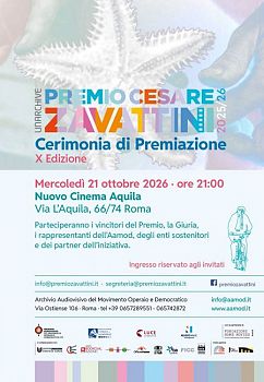 Premio Cesare Zavattini: il 21 ottobre al nuovo cinema Aquila la cerimonia di premiazione